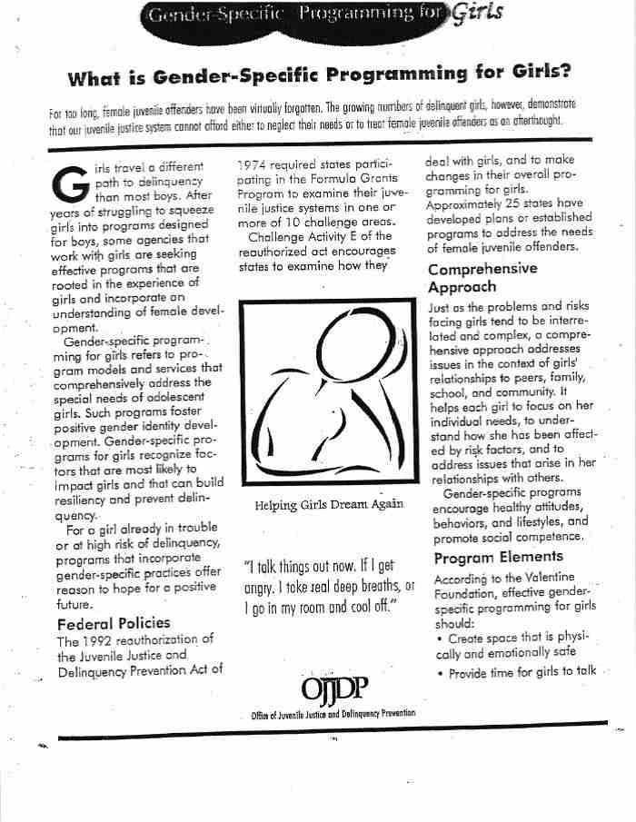 What is Gender-Specific Programming for Girls?